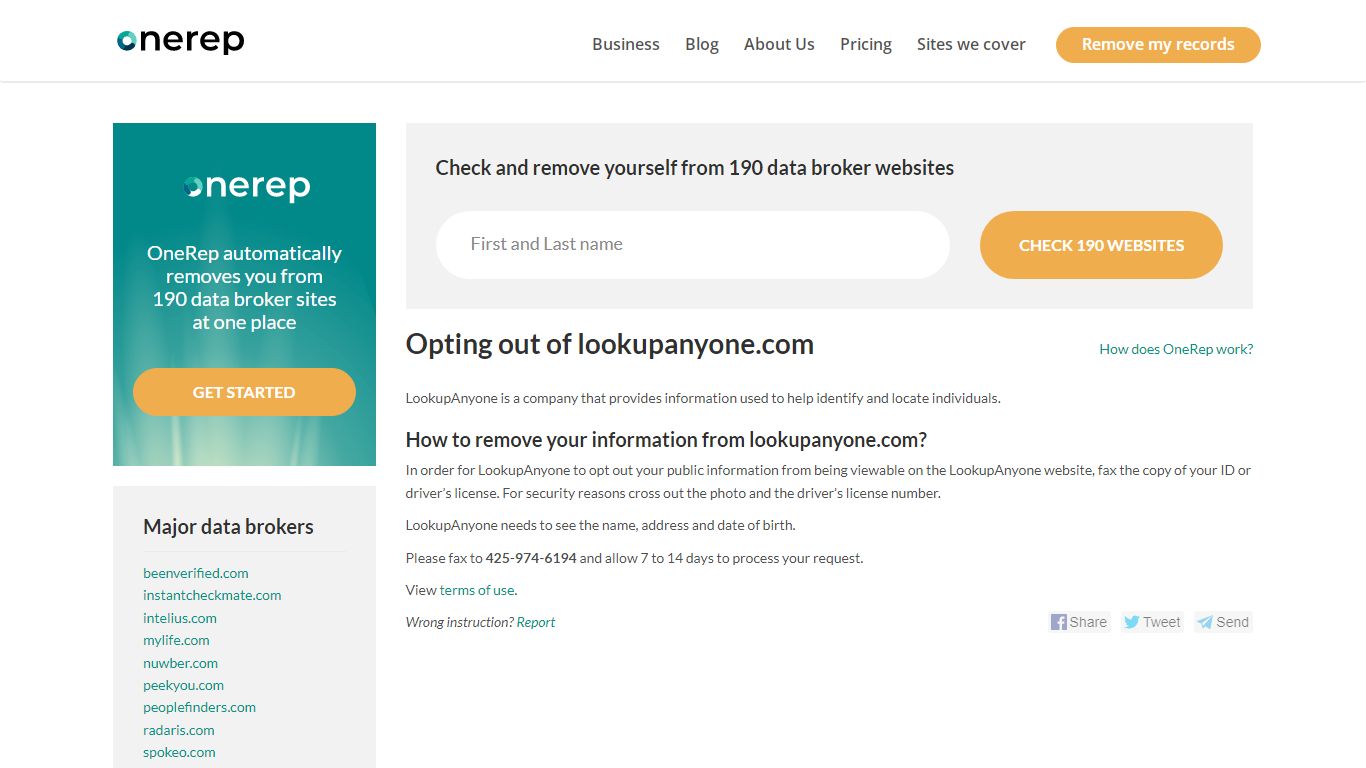 How To Remove Personal Information From lookupanyone.com