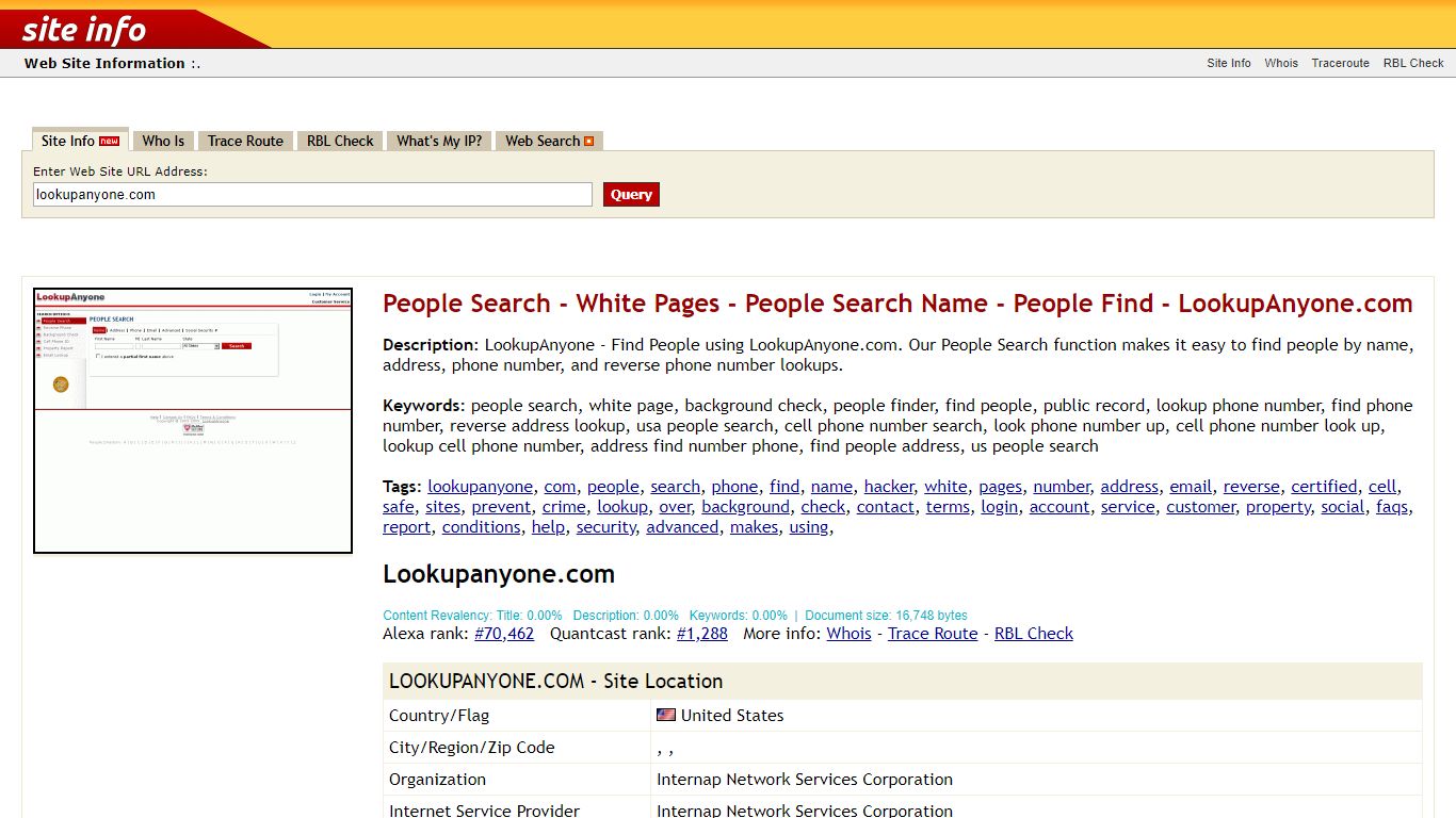 Lookupanyone.com: People Search - White Pages - People Search Name ...